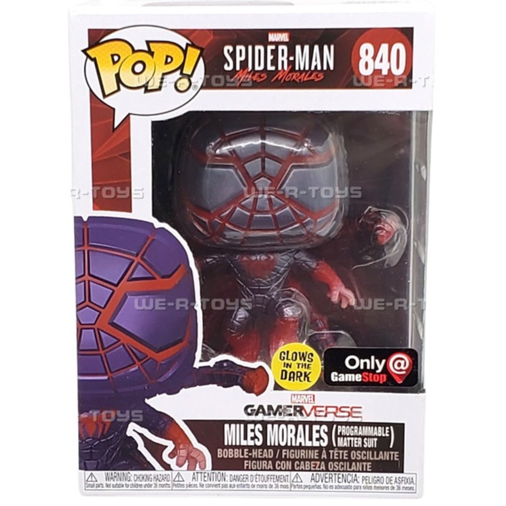 New In Box-Funko-Marvel Miles Morales Figure-Glows In The Dark